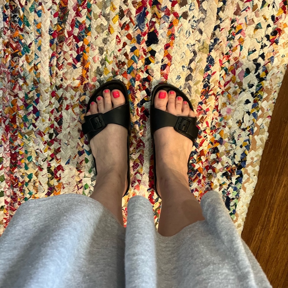 Birkenstock Madrid Essential waterproof sandals.  Black, size 10